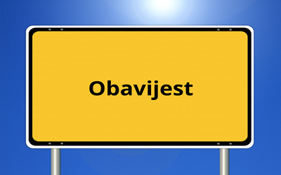 Obavijest za roditelje učenika prvih razreda
